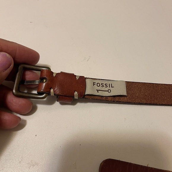 Fossil Womens Hip Belt L Brown Leather Metal Linked Studded
Chain Boho Skinny - Picture 5 of 13